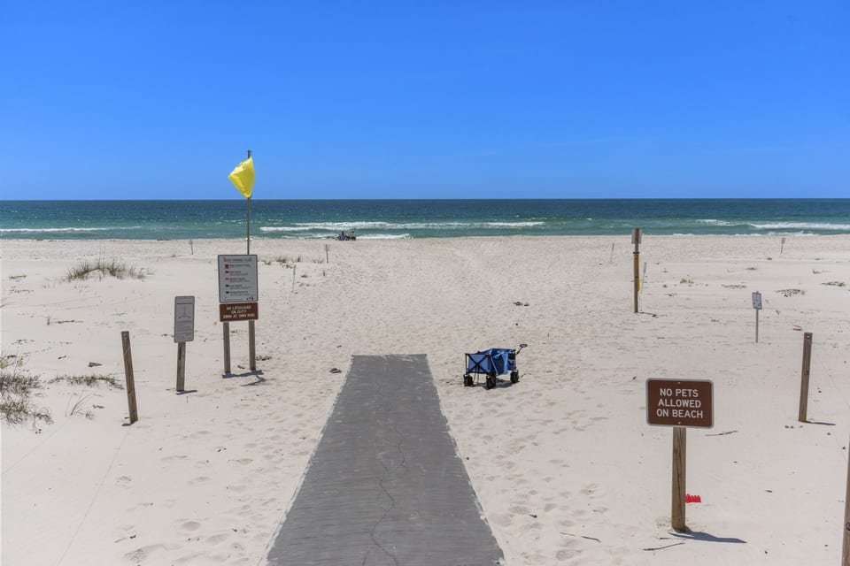 The walkway through the dunes down to the sand